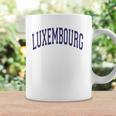 Luxembourg Varsity Style Navy Blue Text Coffee Mug