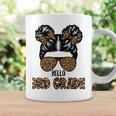 First Day Of School Hello 3Rd Grade Leopard Messy Bun Girls  Coffee Mug