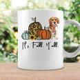 Its Fall Yall Yellow Beagle Dog Leopard Pumpkin Falling  Coffee Mug