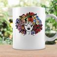 Afro Hair Natural Flowers Black HistoryJuneteenth Pride Coffee Mug Gifts ideas