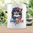 All American Girl 4Th Of July Women Messy Bun Usa Flag V2 Coffee Mug Gifts ideas