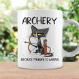 Archery Because Murder Is Wrong Funny Cat Archer Coffee Mug Gifts ideas
