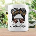 Football Sister With Leopard And Messy Bun Football Season Coffee Mug Gifts ideas
