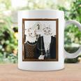 Funny American Gothic Cat Parody Ameowican Gothic Graphic Coffee Mug Gifts ideas