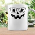 Jack O Lantern Face Pumpkin Halloween Leopard Print Glasses Coffee Mug Gifts ideas