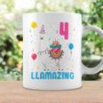 Kids 4Th Birthday I Am 4 Years Old And Llamazing Llama Girl Ns Coffee Mug Gifts ideas