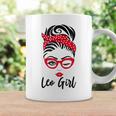 Leo Girl Messy Bun Leopard Bandana July Zodiac Sign Birthday Coffee Mug Gifts ideas