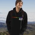 Ally Lgbt Support Rainbow Thin Line V2 Hoodie Lifestyle