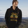 Dont Stop Believing Bigfoot Rock And Roll Retro Sasquatch Hoodie Lifestyle