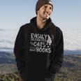 Easily Distracted By Cats And Books Funny Book Lover Hoodie Lifestyle