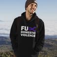 Fuck Domestic Violence Purple Ribbon Domestic Violence Hoodie Lifestyle