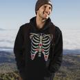 Halloween Day Of Dead Skeleton Flowers Decorated Men Hoodie Graphic Print Hooded Sweatshirt Lifestyle