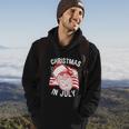 Happy Christmas In July Retro Hipster Santa 4Th Of July Hoodie Lifestyle