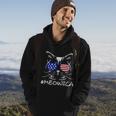 Meowica Glassess American Flag 4Th Of July Cat Day Hoodie Lifestyle