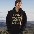 Retro Groovy National Read A Book Day Funny Book Lover Hoodie Lifestyle