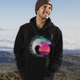 Retro Surfer Shark Wave Hoodie Lifestyle