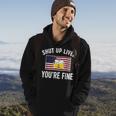 Shut Up Liver Youre Fine Flag 4Th Of July Funny Drinking Hoodie Lifestyle