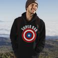 Super Dad Superhero Shield Fathers Day Hoodie Lifestyle