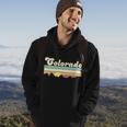 Vintage Colorado Mountain Sunset Hoodie Lifestyle