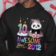 10 Years Old Awesome Since 2012 10Th Birthday Panda Unicorn Hoodie Unique Gifts