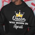 A Queen Was Born In April Birthday Graphic Design Printed Casual Daily Basic Hoodie Personalized Gifts