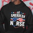 All American Funny Nurse 4Th Of July Patriotic Hoodie Unique Gifts