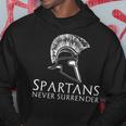 Ancient Spartan Greek History - Spartans Never Surrender Hoodie Funny Gifts