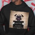Bad Dog Funny Pug Prison Mug Shot Hoodie Unique Gifts