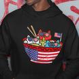 Cats Ramen Anime American Flag Usa Funny 4Th Of July Fourth Hoodie Unique Gifts