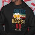 Cheers And Beers To My 90 Years 90Th Birthday Hoodie Funny Gifts