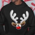 Christmas Red Nose Reindeer Face Men Hoodie Personalized Gifts