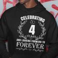 Cute 4Th Wedding Anniversary For Couples Married 4 Year Hoodie Funny Gifts