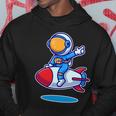 Cute Astronaut On Rocket Cartoon Hoodie Unique Gifts