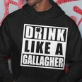 Drink Like A Gallagher Funny St Patricks Day Irish Clover Hoodie Unique Gifts