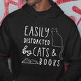 Easily Distracted Cats And Books Funny Gift For Cat Lovers Gift Hoodie Unique Gifts