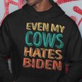 Even My Cows Hates Biden Funny Anti Biden Cow Farmers Hoodie Unique Gifts