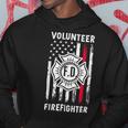 Firefighter Red Line Flag Fireman Wife Mom Volunteer Firefighter Hoodie Funny Gifts