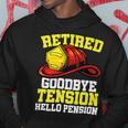 Firefighter Retired Goodbye Tension Hello Pension Firefighter Hoodie Funny Gifts