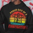 Firefighter Vintage Retro Proud Dad Of A Firefighter Fireman Fathers Day V2 Hoodie Funny Gifts
