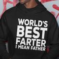 Funny Fathers Day Gift For Mens Worlds Best Farter I Mean Father Gift Hoodie Unique Gifts
