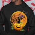 Halloween Cute Witch Cat Mom Pumpkin Moon Spooky Cat Hoodie Funny Gifts