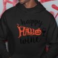 Happy Hallo Wine Halloween Quote Hoodie Unique Gifts