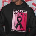 I Battle Cancer Whats Your Supperpower Pink Ribbon Breast Caner Hoodie Unique Gifts