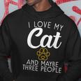 I Love My Cat And Maybe Three People Kitty Cat Lover Hoodie Personalized Gifts