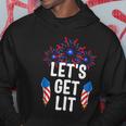 Lets Get Lit 4Th Of July With Fireworks Gift Hoodie Unique Gifts