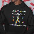 Live Love Accept Autism Puzzle Piece Ribbon Hoodie Unique Gifts