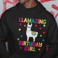 Llama Birthday Party Llamazing Gift Girl Rainbow Hearts Gift Hoodie Unique Gifts