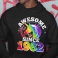 Rainbow Unicorn Awesome Since 1982 40Th Birthday Hoodie Unique Gifts