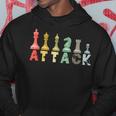 Retro Chess Pieces King Queen Bishop Knight Strategy Hoodie Funny Gifts