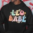 Retro Groovy Leo Babe July & August Birthday Leo Zodiac Sign Hoodie Personalized Gifts